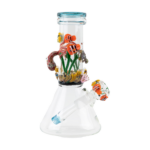 Empire Glassworks 'Under the Sea Baby Beaker' bong with colorful marine life design, front view on white background