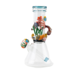 Empire Glassworks 8.3" Beaker Bong with intricate Under the Sea theme, front view on white background