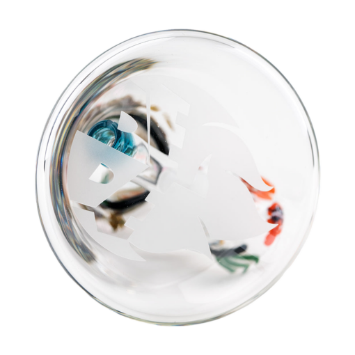 Empire Glassworks 'Under the Sea Baby Beaker' top view, showcasing intricate marine life designs