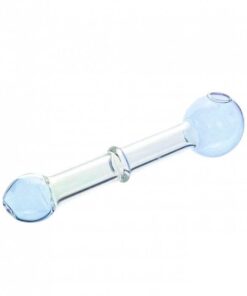 Annular Protrusion Straight Glass Pipe 12cm Purple