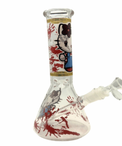 Hello Kitty Blood Spatter Beaker Glass Bong 25cm