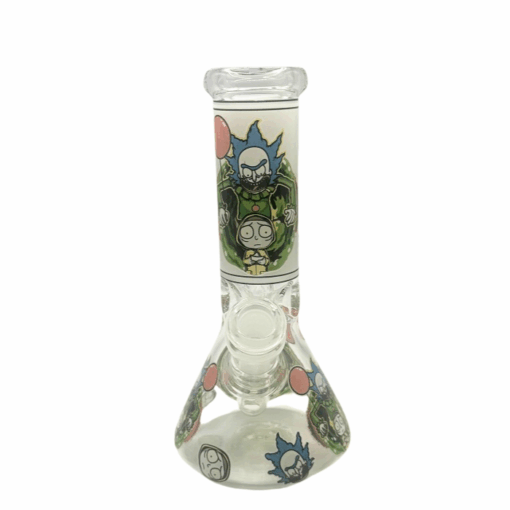 Glow in the Dark Rick And Morty Beaker Glass Bong 20cm