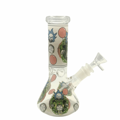 Glow in the Dark Rick And Morty Beaker Glass Bong 20cm