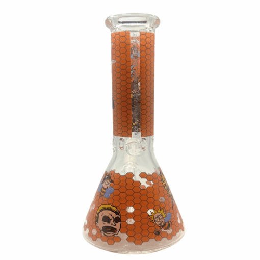 Rick And Morty Orange Honeycomb Beaker Glass Bong 25cm