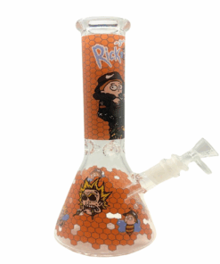 Rick And Morty Orange Honeycomb Beaker Glass Bong 25cm