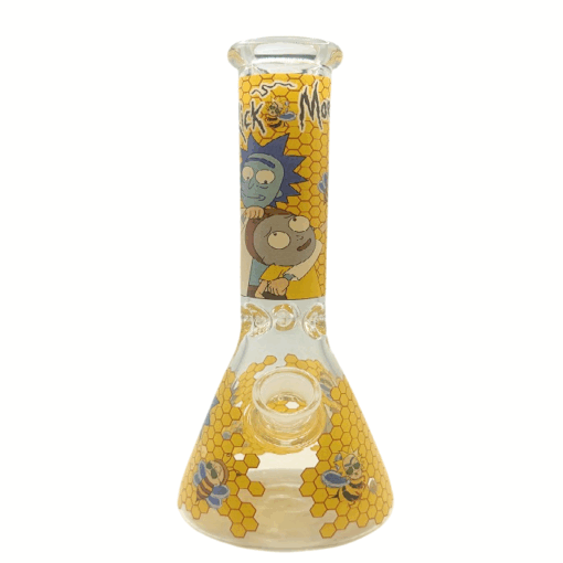 Rick And Morty Yellow Honeycomb Beaker Glass Bong 25cm