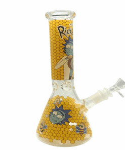 Rick And Morty Yellow Honeycomb Beaker Glass Bong 25cm
