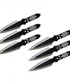 Buckshot Set Of 6 Black Large Throwing Knives 23cm