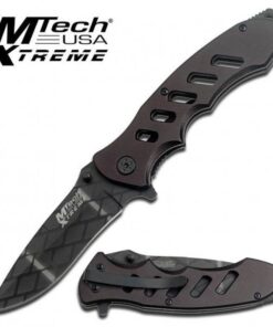 MTech Black Net Pattern On Blade Folding Knife 13cm