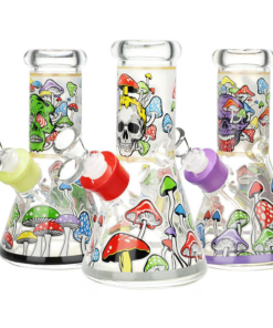 Monstrous Mushroom Mashup Glow Glass Beaker Water Pipe | 8" | 14mm F | Designs Vary