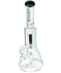 12" AFM Glass UFO Chamber Mini Beaker Bong in Black with Borosilicate Glass and Female Joint
