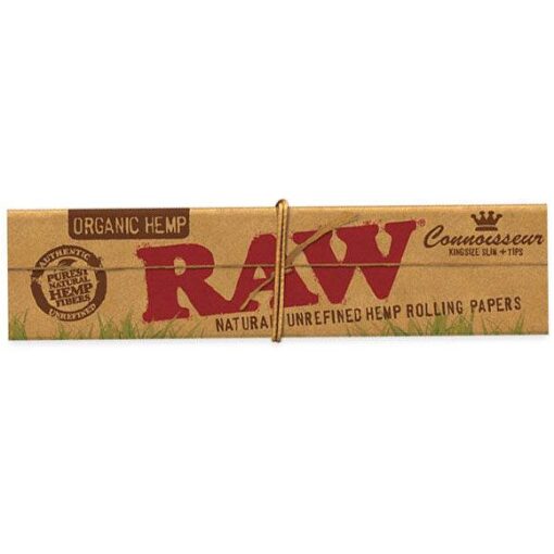 RAW Organic Connoisseur King Size Slim Rolling Papers + Tips