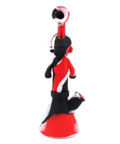 PILOT DIARY Mario Silicone Water Bong in Red & Black - Front View