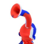 PILOT DIARY Mario Silicone Water Bong Close-Up, Vibrant Red and Blue, Easy to Clean