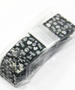 Peace Love Resealable Plastic Bags 32x32mm 100 Pack