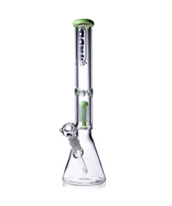 Daze Glass - 18" Tree Arm Perc 9MM Thick Glass Water Pipe Front View on White Background