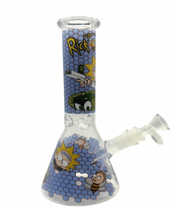 Rick And Morty Blue Honeycomb Beaker Glass Bong 25cm