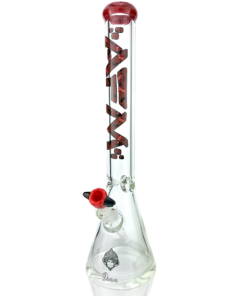 AFM 18" Vampire Beaker Bong with 9mm thick glass and red accents, front view on white background