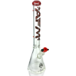 AFM 18" Vampire 9mm Glass Beaker Bong with Showerhead Perc and Red Accents