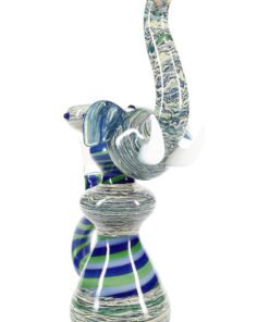 10″ Silver-Fumed Spiral Stripe Elephant Bong