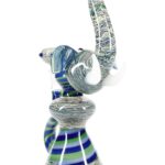 10″ Silver-Fumed Spiral Stripe Elephant Bong