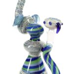 10″ Silver-Fumed Spiral Stripe Elephant Bong
