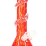 Soft Glass Beaker Bong “Glow Spiral” – UV-Reactive Accents – Assorted Colors
