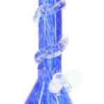 Soft Glass Beaker Bong “Glow Spiral” – UV-Reactive Accents – Assorted Colors