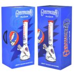 Pulsar Grateful Dead Liberty Beaker Glass Bong with Ice Catcher, 15.75", Dual View with Box