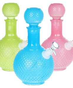 Vintage Decanter Solid Color Glass Water Pipe - Cruet / 9.75" / 14mm F / Colors Vary - Headshop.com