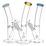 Classic Bent Neck Straight Tube Glass Water Pipe | 14mm F | Colors Vary - Headshop.com