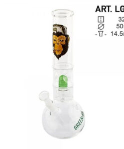 Greenline | 12.5" Round Glass Water Pipe w/ Dome Perc - Headshop.com