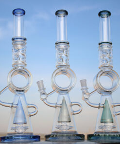18.5" Recycler Style Donut Percolator Glass Water Pipe - Headshop.com