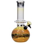 LA Pipes "Time Traveler" Silver Fumed Pull-Stem Bubble Bong - Headshop.com