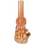 Iridescent Crouching Skeleton Soft Glass Water Pipe - 13.5" - Headshop.com