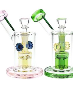 SeshGear Steampunk Gears Fumed Perc Glass Water Pipe | 6.5" | 14mm F - Headshop.com