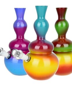 Vase Ombre Soft Glass Water Pipe - 9" / Colors Vary - Headshop.com