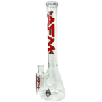 AFM Glass Beaker Bong Set, 18" Height, 45 Degree Joint, Front View on White Background