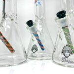 AFM The Munching 9mm Beaker Bongs - 18" - Angled View with Twisted Glass Detail