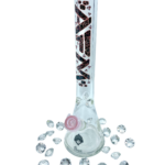 AFM The Pink Diamond Beaker Bong, 9mm thick glass, 18" tall, front view on white background
