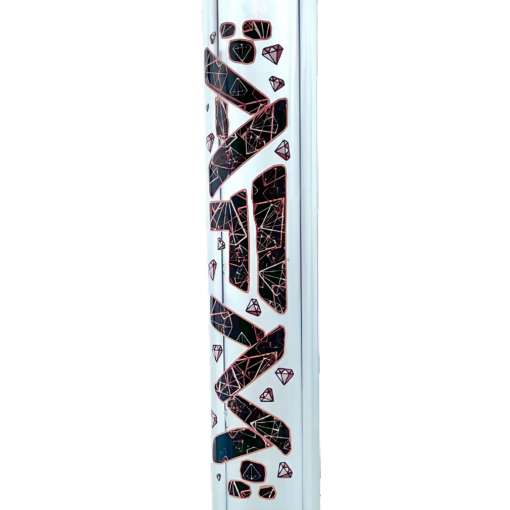 AFM Pink Diamond Beaker Bong, 9mm Thick Borosilicate Glass, 18" Tall, Side View