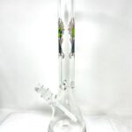 AFM The Skeletal 9mm Clear Beaker Bong, 18" Tall with Heavy Wall Glass, Front View on White Background