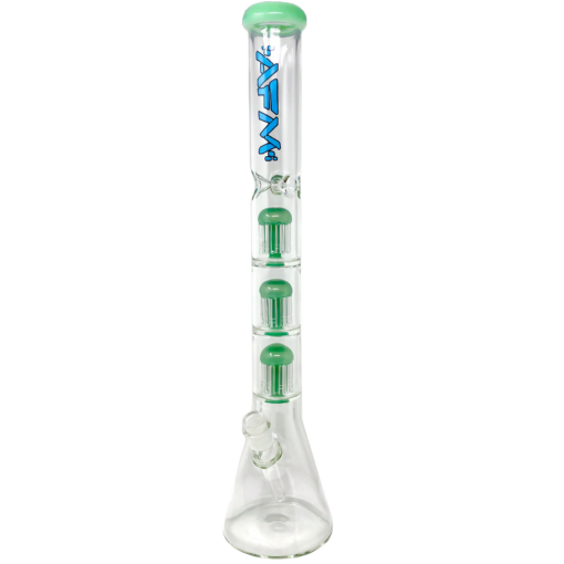 AFM The Triple Hitter 9mm 21" Beaker Bong with Tree Percolator in Mint - Front View