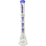 AFM The Triple Hitter 9mm Beaker Bong 21" with Tree Percolator in Purple - Front View