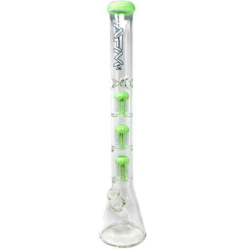 AFM The Triple Hitter 9mm Beaker Bong 21" with Tree Percolator and Slime Accents