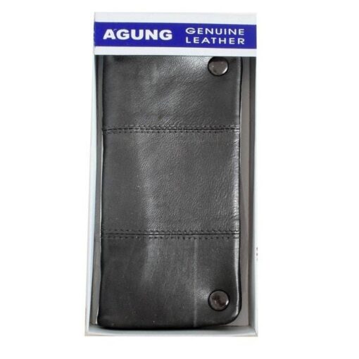 Agung Black Large Leather Tobacco Pouch