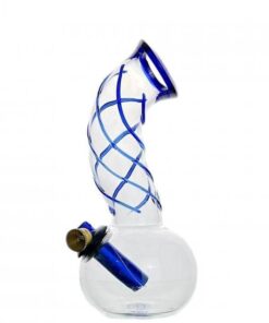 Agung Blue Swirl Glass Bong 20cm
