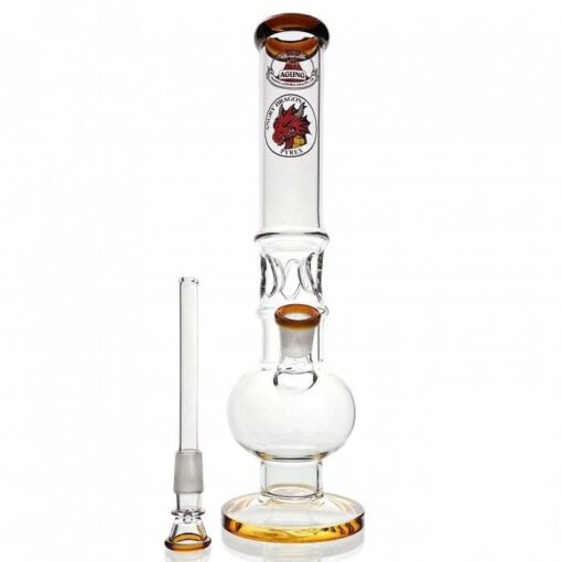 Agung Crazy Dragon Ice Slider Bubble Glass Bong 33cm Amber