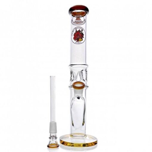 Agung Crazy Dragon Ice Slider Glass Bong 33cm Amber