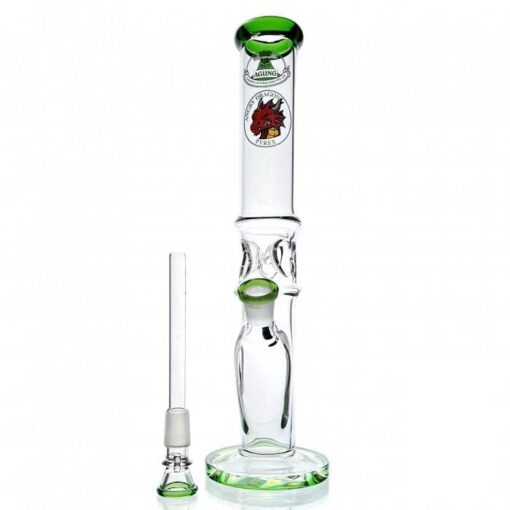 Agung Crazy Dragon Ice Slider Glass Bong 33cm Green